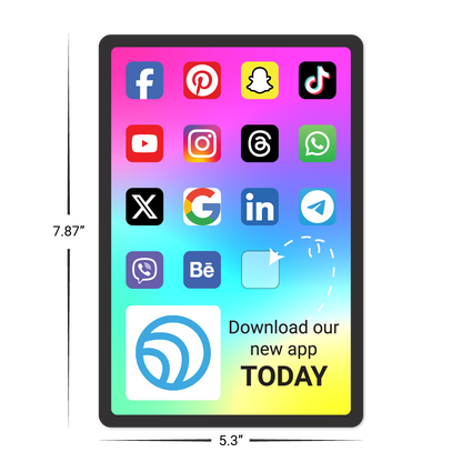 Custom Plastic 5.3" x 7.87" Mini Tablet Size Signage