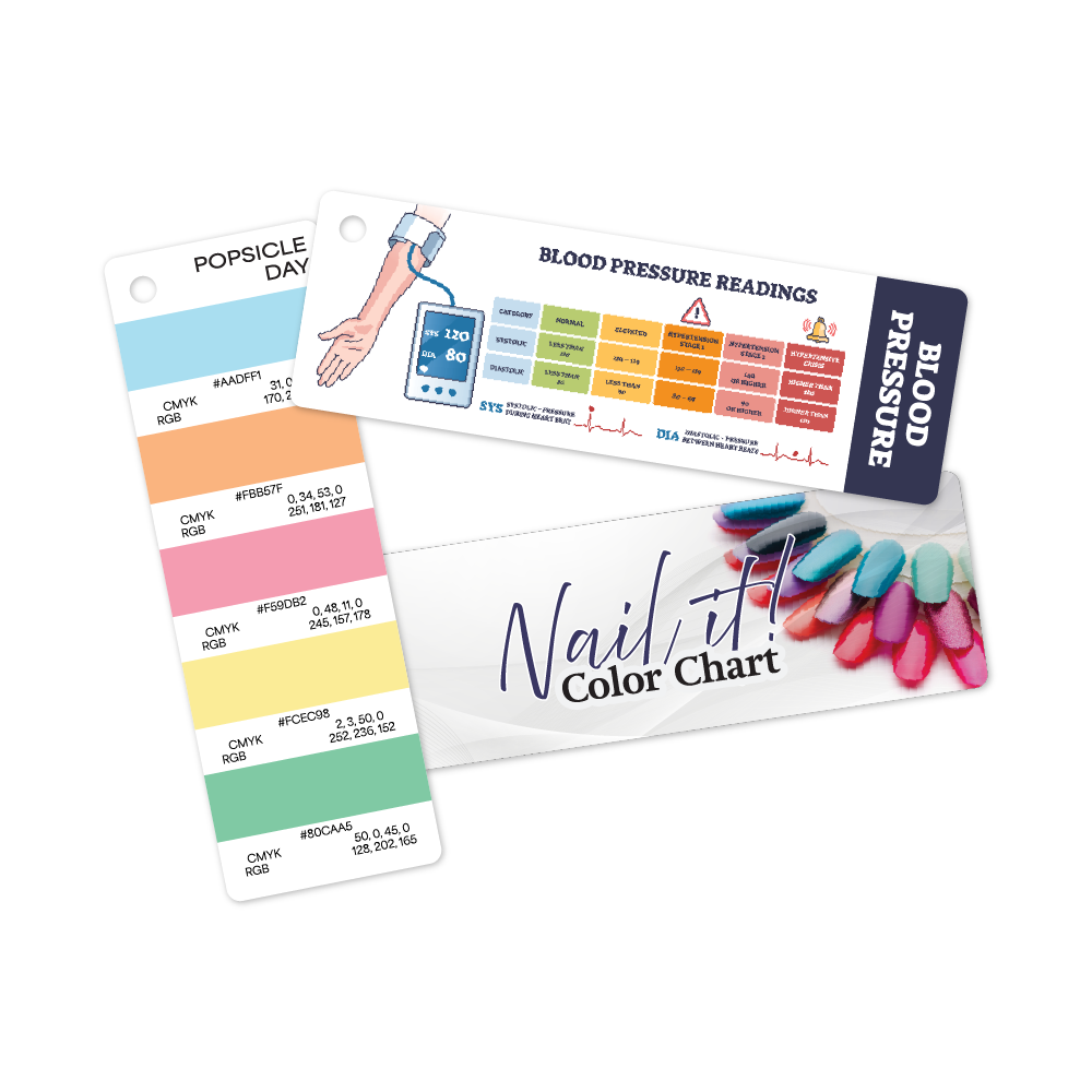 Custom Plastic 6" x 2" Swatch Book Page