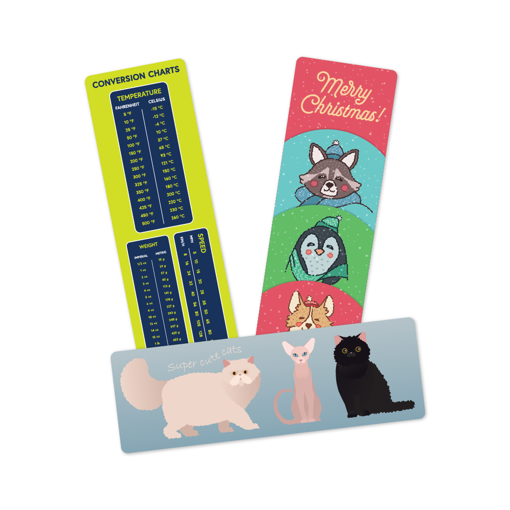 Custom Plastic 2" x 6" Bookmark Sized Cards