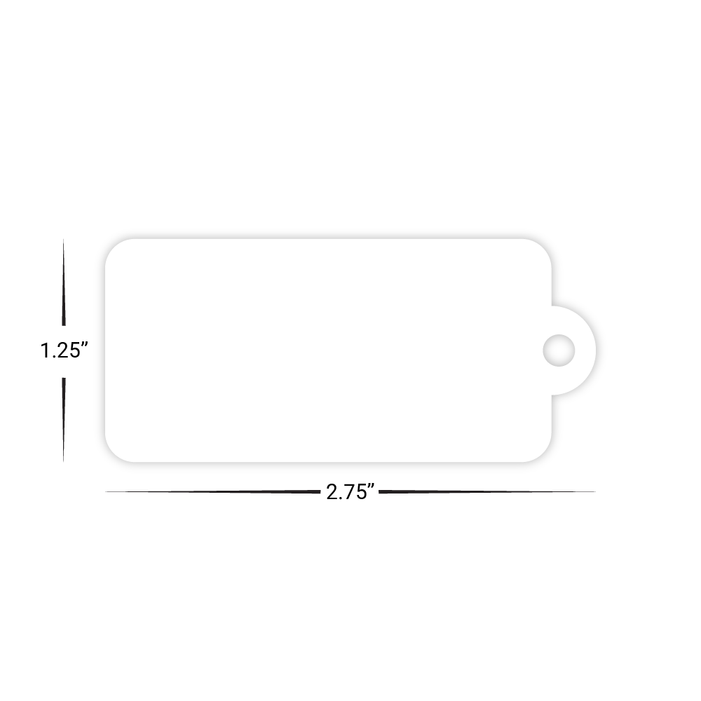Custom Plastic 2.75" x 1.25" Extended Hole Key Tags