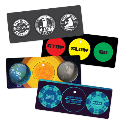 Custom Plastic 5.5" x 2.35" 3 Circle Punch-Out Key Tags Combo