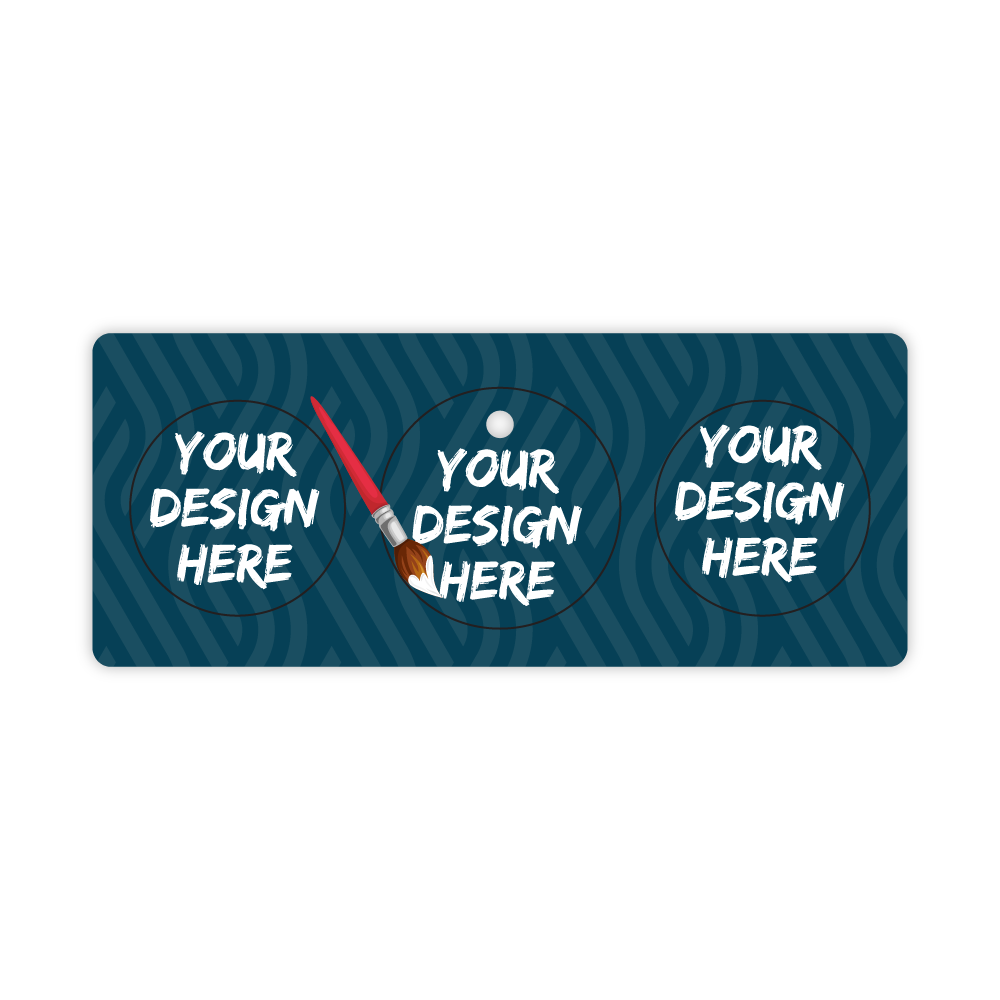 Custom Plastic 5.5" x 2.35" 3 Circle Punch-Out Key Tags Combo
