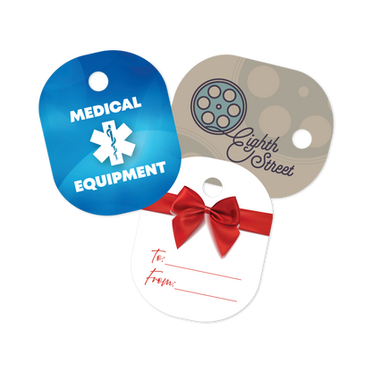 Custom Plastic 1.25" x 1" Small Oval Key Tags