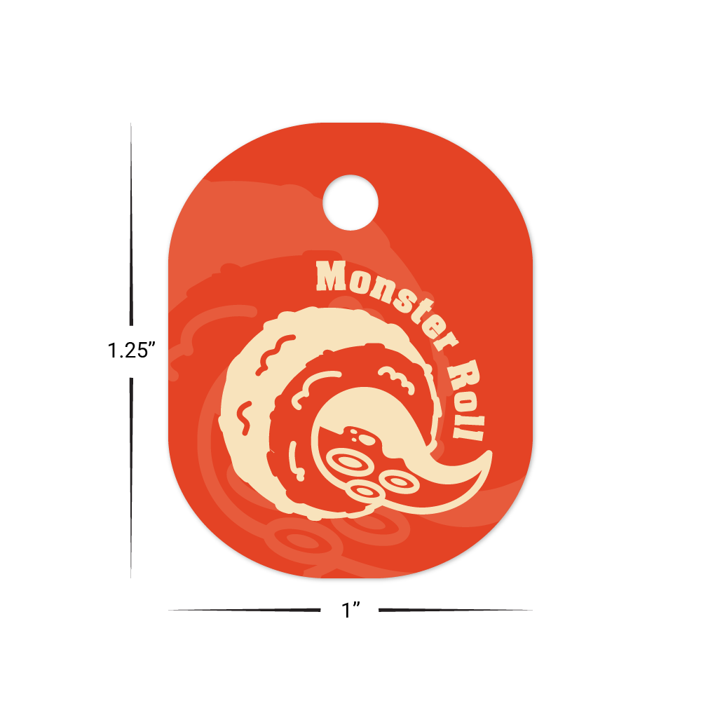 Custom Plastic 1.25" x 1" Small Oval Key Tags