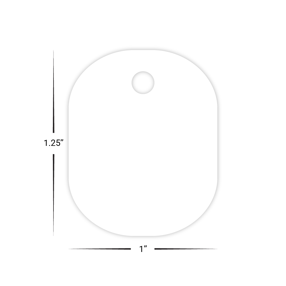 Custom Plastic 1.25" x 1" Small Oval Key Tags