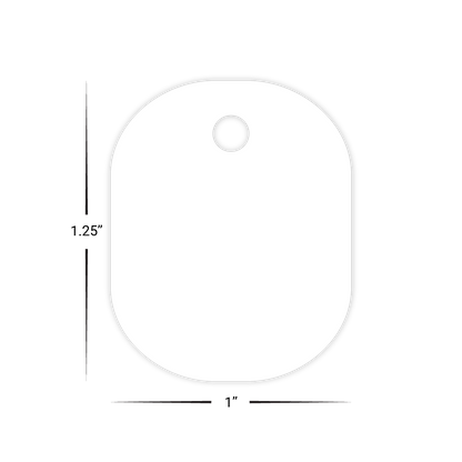 Custom Plastic 1.25" x 1" Small Oval Key Tags