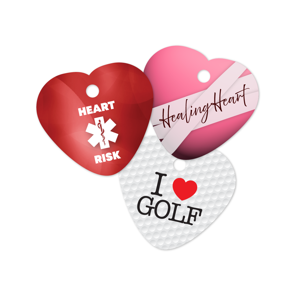 Custom Plastic 1.35" x 1.25" Heart Shape Key Tags