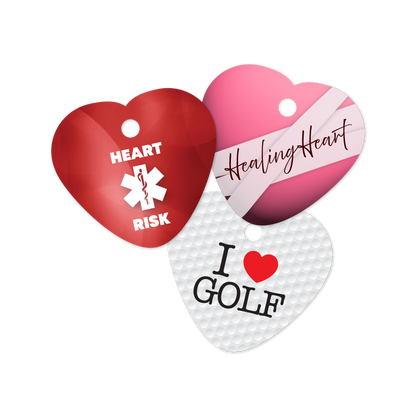 Custom Plastic 1.35" x 1.25" Heart Shape Key Tags