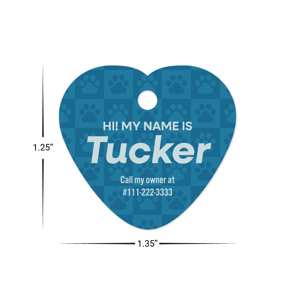 Custom Plastic 1.35" x 1.25" Heart Shape Key Tags