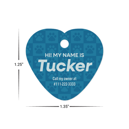 Custom Plastic 1.35" x 1.25" Heart Shape Key Tags