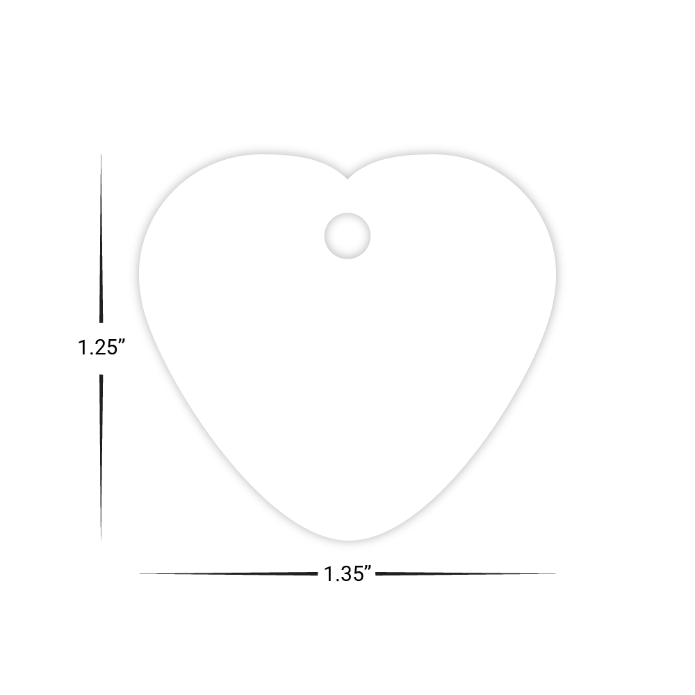 Custom Plastic 1.35" x 1.25" Heart Shape Key Tags