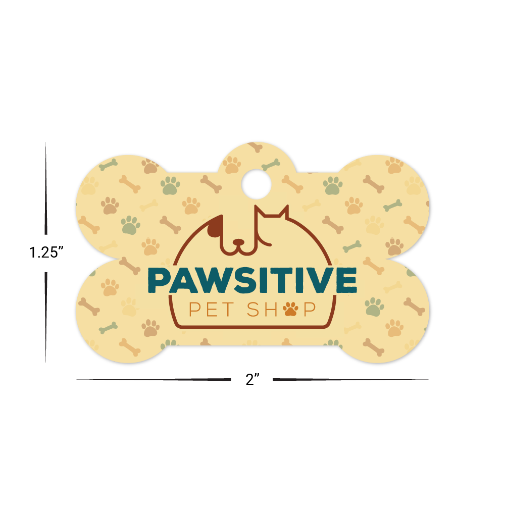 Custom Plastic 2" x 1.25" Extended Hole Bone Shape Key Tags