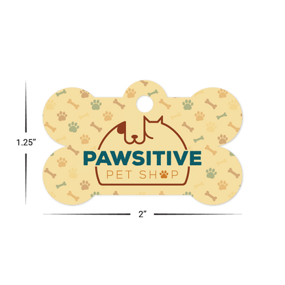 Custom Plastic 2" x 1.25" Extended Hole Bone Shape Key Tags