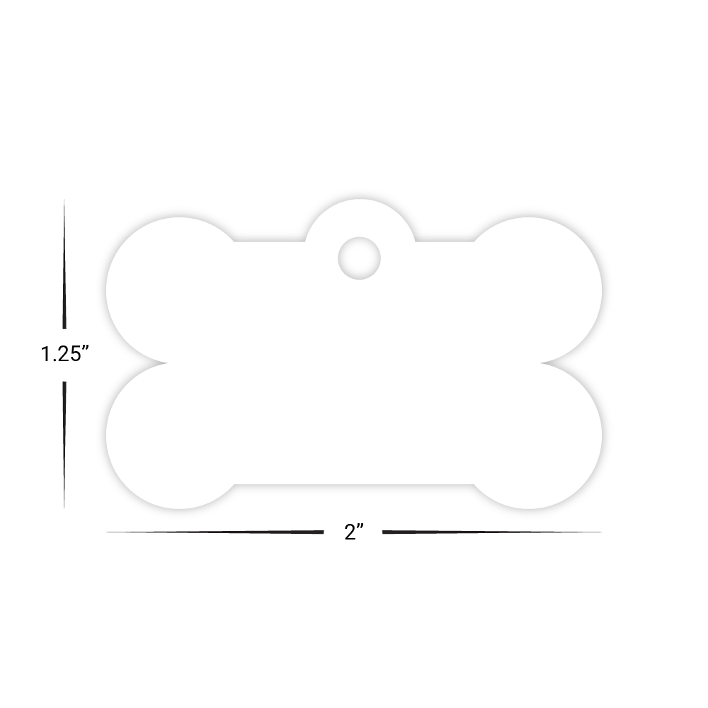 Custom Plastic 2" x 1.25" Extended Hole Bone Shape Key Tags