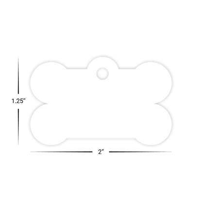 Custom Plastic 2" x 1.25" Extended Hole Bone Shape Key Tags