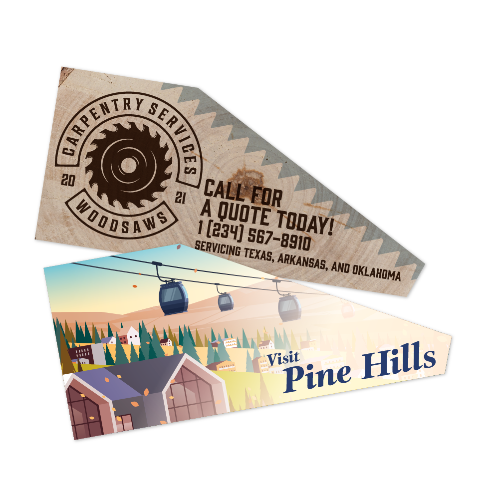 Custom Plastic 7.27" x 3.25" Large Angled Cards