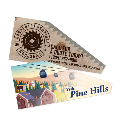Custom Plastic 7.27" x 3.25" Large Angled Cards