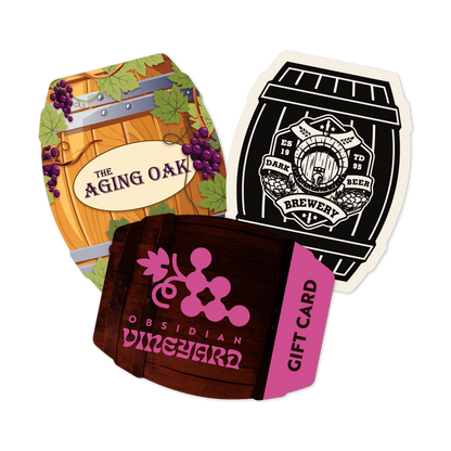Custom Plastic 2.66" x 2.125" Barrel Shape Cards