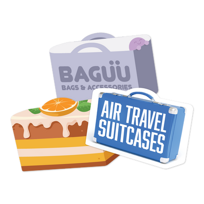 Custom Plastic 2.85" x 2.125" Suitcase Shape Cards