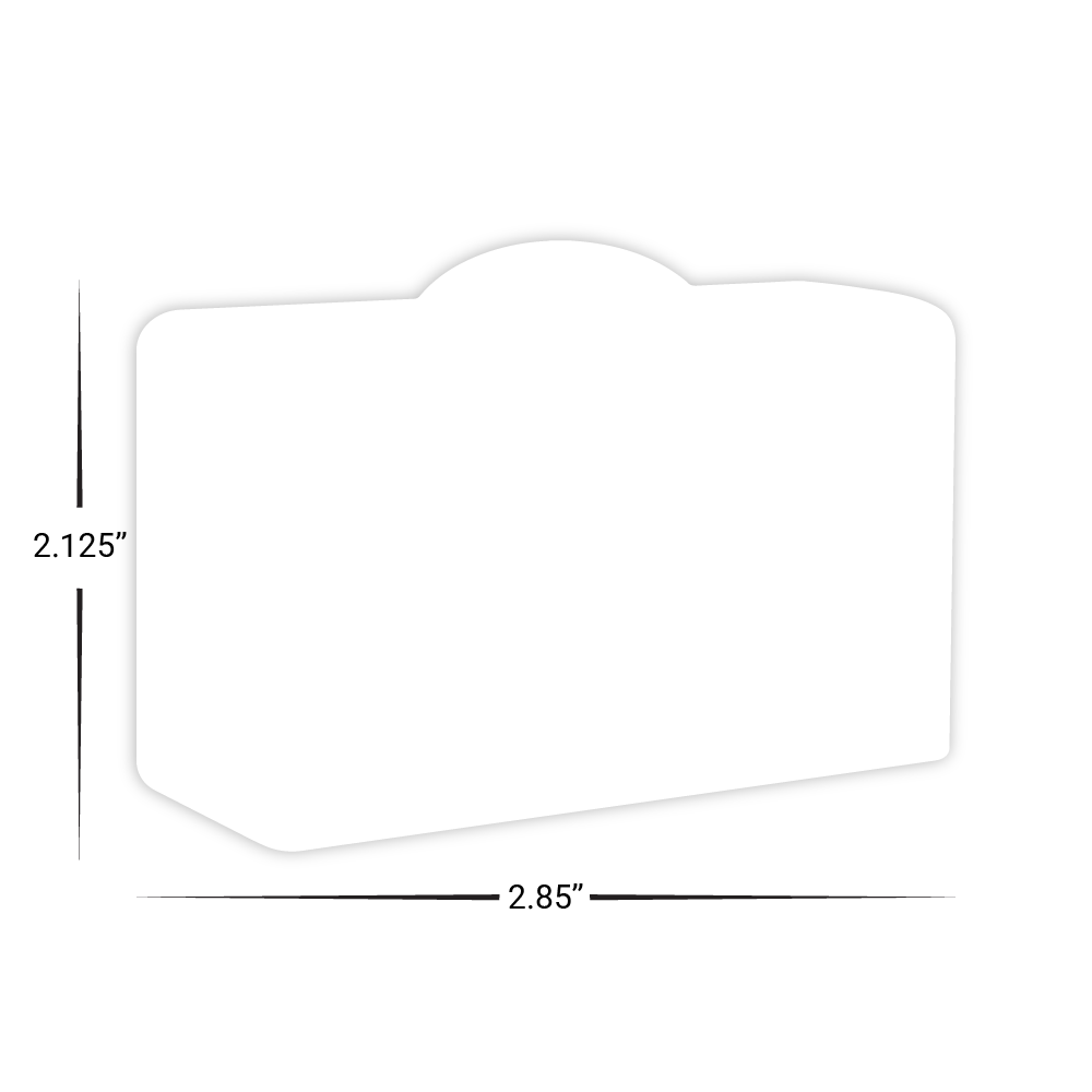 Custom Plastic 2.85" x 2.125" Suitcase Shape Cards