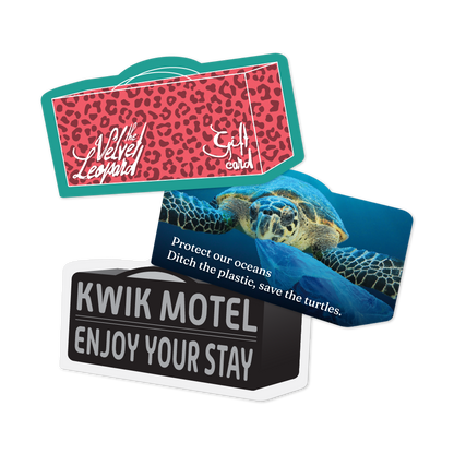 Custom Plastic 3.5" x 2" Suitcase Shape Cards