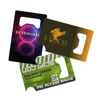 Custom Plastic 3.375" x 2.125" Bottle Opener Cards