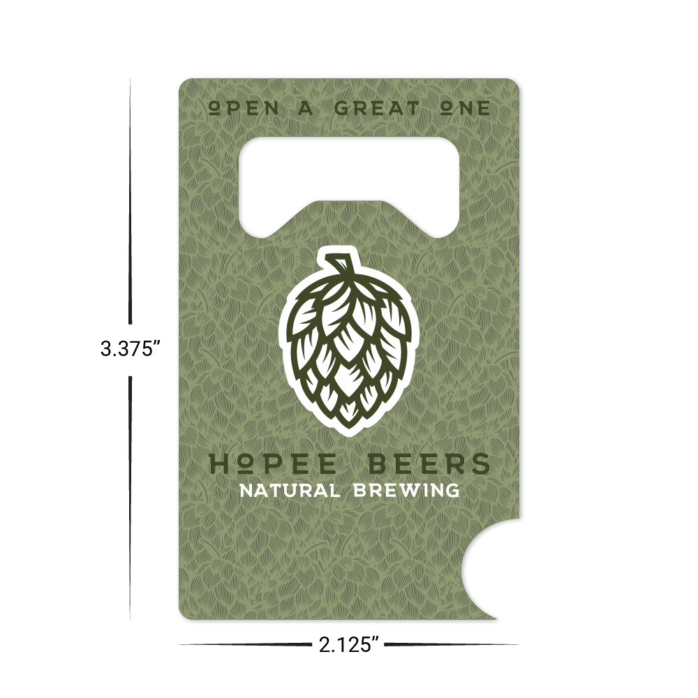 Custom Plastic 3.375" x 2.125" Bottle Opener Cards