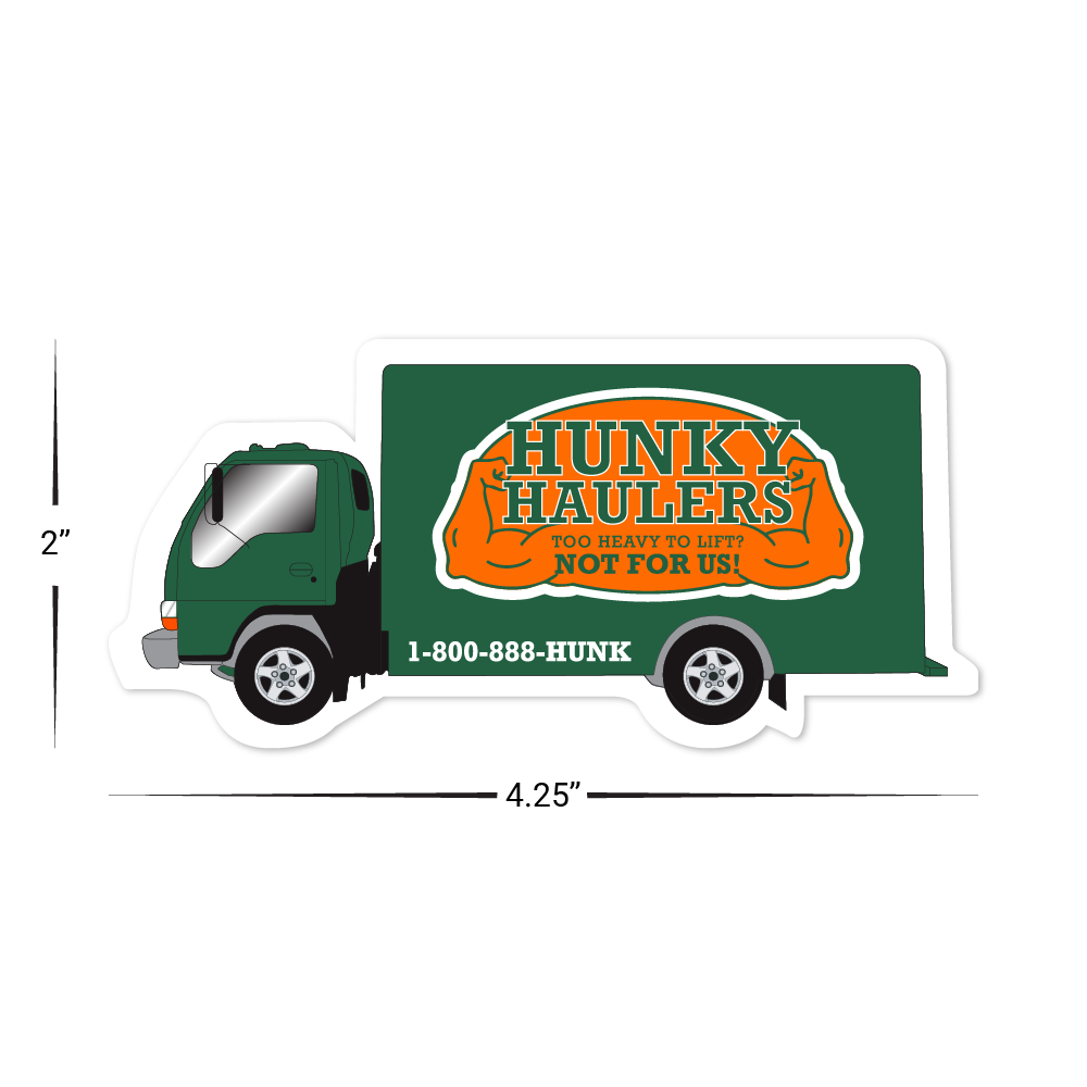 Custom Plastic 4.25" x 2" Truck Shape Cards