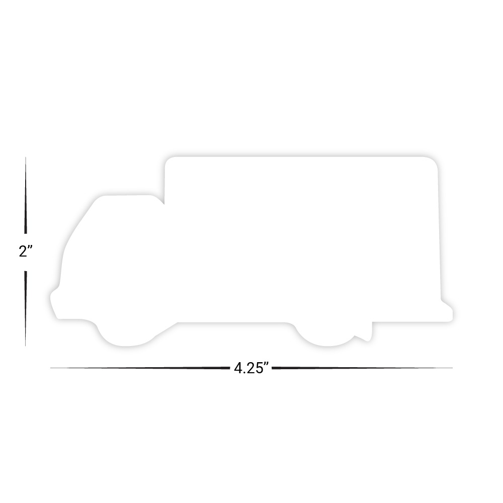 Custom Plastic 4.25" x 2" Truck Shape Cards