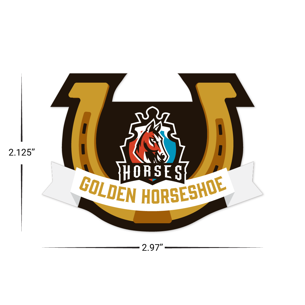 Custom Plastic 2.97" x 2.125" Horseshoe with Banner Shape Cards