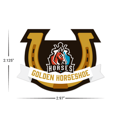 Custom Plastic 2.97" x 2.125" Horseshoe with Banner Shape Cards