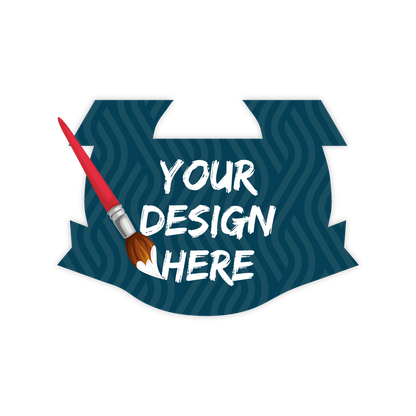Custom Plastic 2.97" x 2.125" Horseshoe with Banner Shape Cards