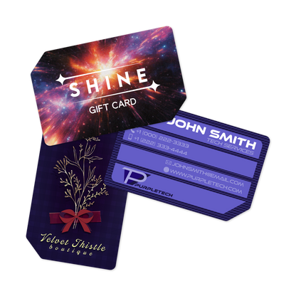Custom Plastic 3.375" x 2.125" Two Clipped Corner Cards