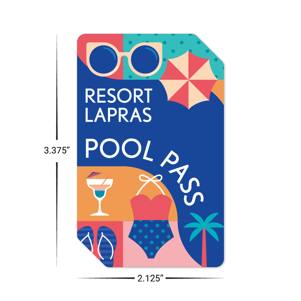 Custom Plastic 3.375" x 2.125" Two Clipped Corner Cards