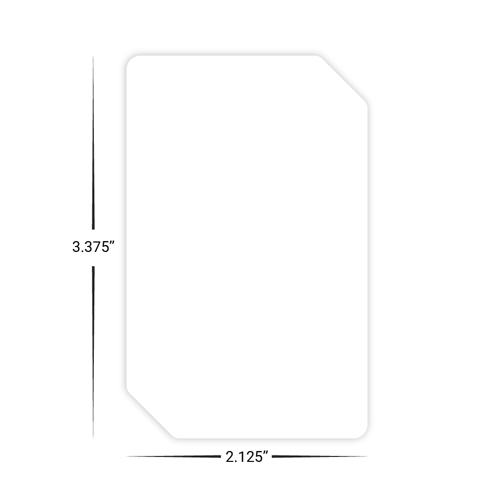 Custom Plastic 3.375" x 2.125" Two Clipped Corner Cards