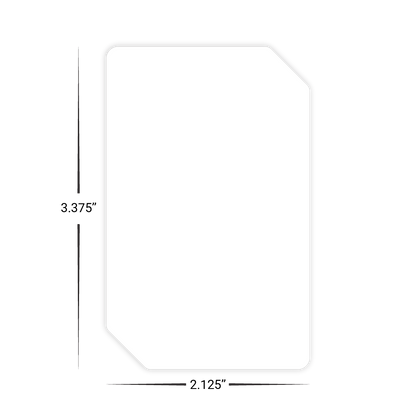 Custom Plastic 3.375" x 2.125" Two Clipped Corner Cards