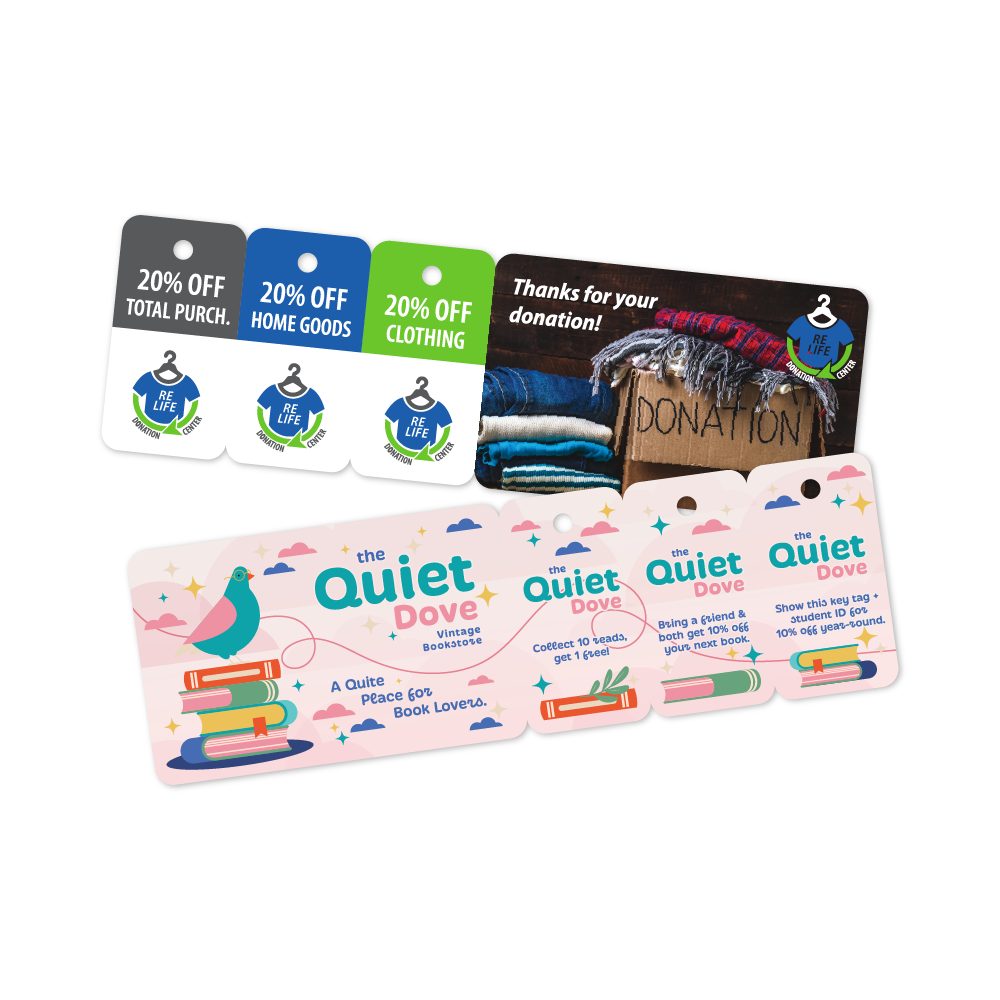 Custom Plastic 6.75" x 2.125" Card and 3 Key Tag Combo