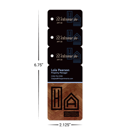 Custom Plastic 6.75" x 2.125" Card and 3 Key Tag Combo