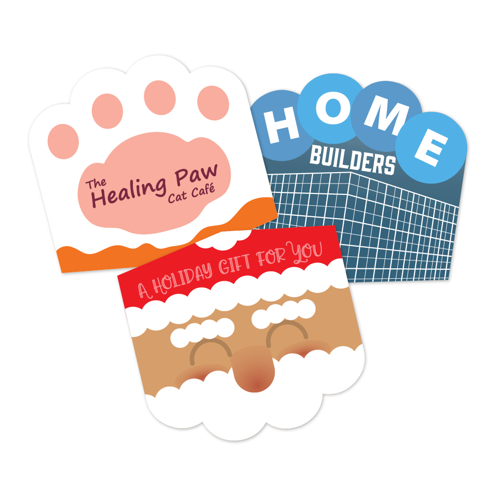 Custom Plastic 2.6" x 2.8" Knuckles Shape Cards