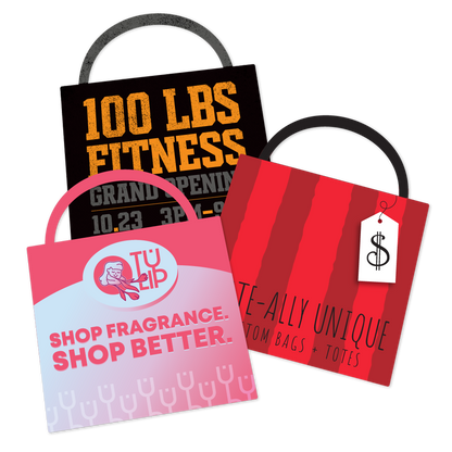 Custom Plastic 5.8" x 8.6" Large Bag Shape Cards