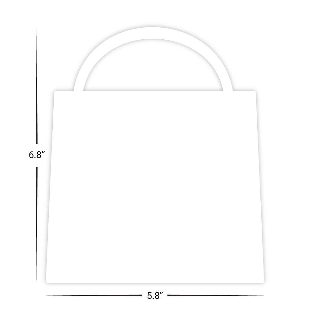 Custom Plastic 5.8" x 8.6" Large Bag Shape Cards