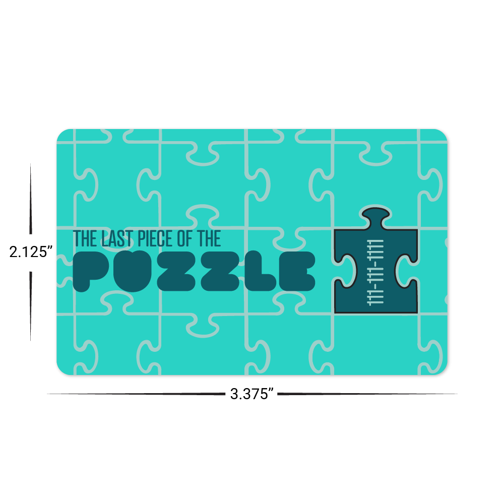Custom Plastic 3.375" x 2.125" Punch-Out Puzzle Piece Cards