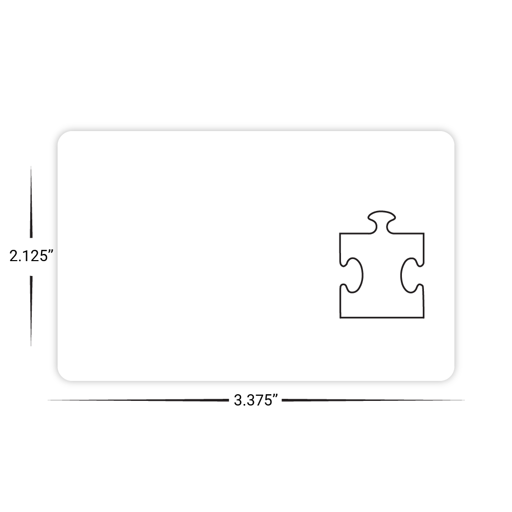 Custom Plastic 3.375" x 2.125" Punch-Out Puzzle Piece Cards