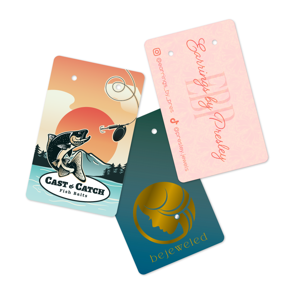 Custom Plastic 3.375" x 2.125" Two Hole Rectangle Tags