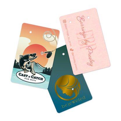 Custom Plastic 3.375" x 2.125" Two Hole Rectangle Tags