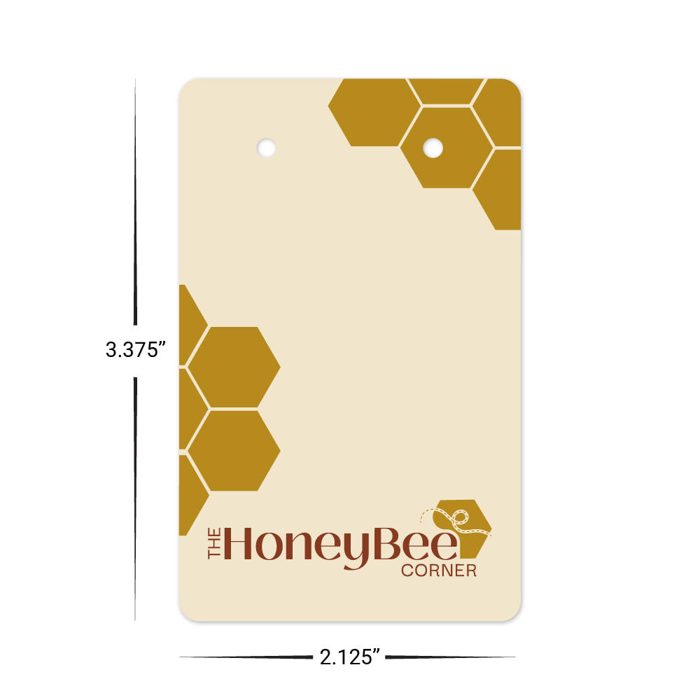 Custom Plastic 3.375" x 2.125" Two Hole Rectangle Tags