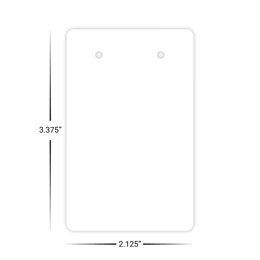 Custom Plastic 3.375" x 2.125" Two Hole Rectangle Tags