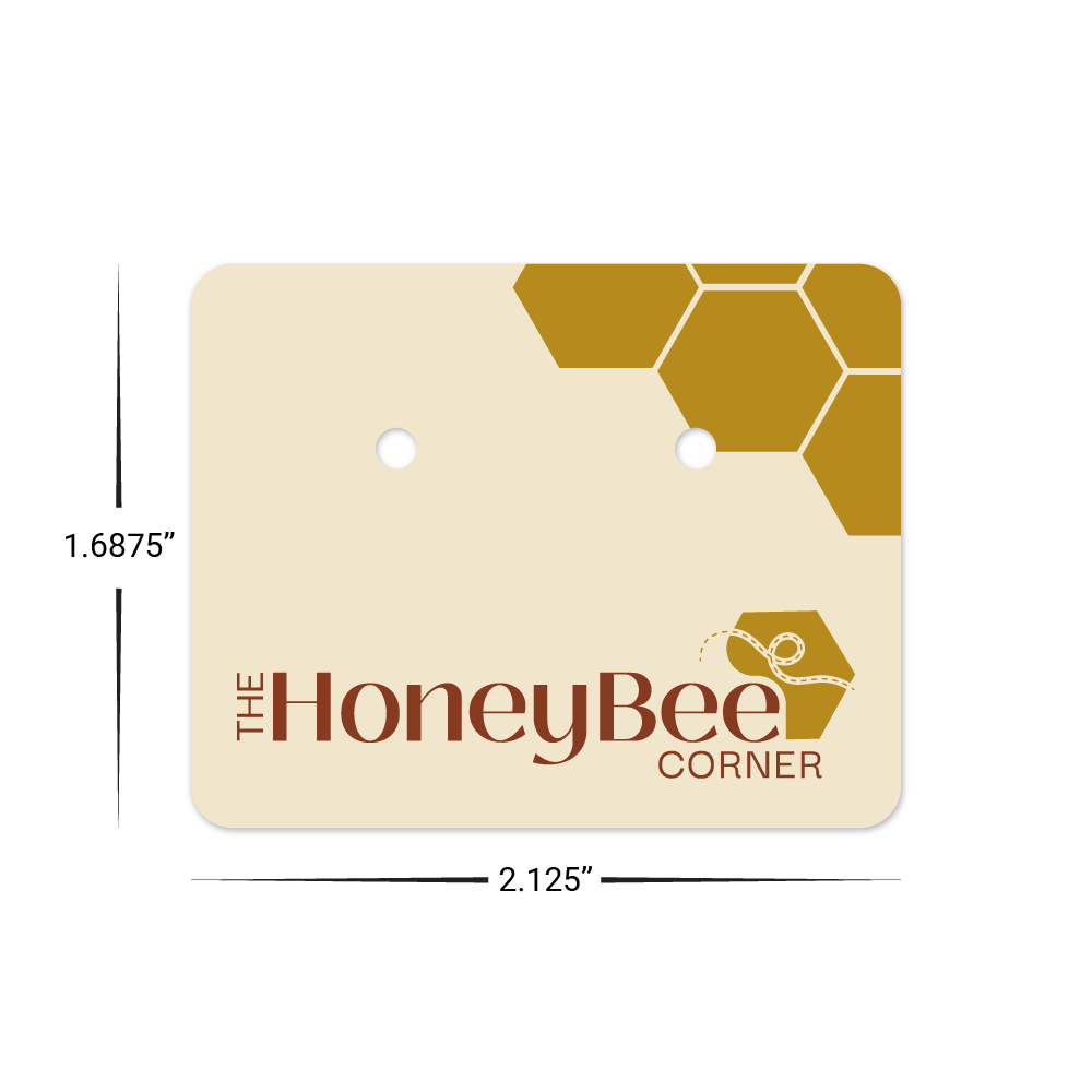 Custom Plastic 2.125" x 1.6875" Small Two Hole Tags