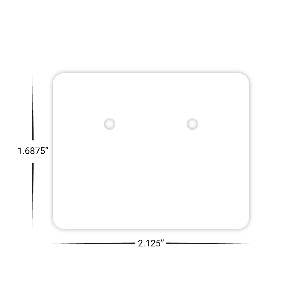 Custom Plastic 2.125" x 1.6875" Small Two Hole Tags