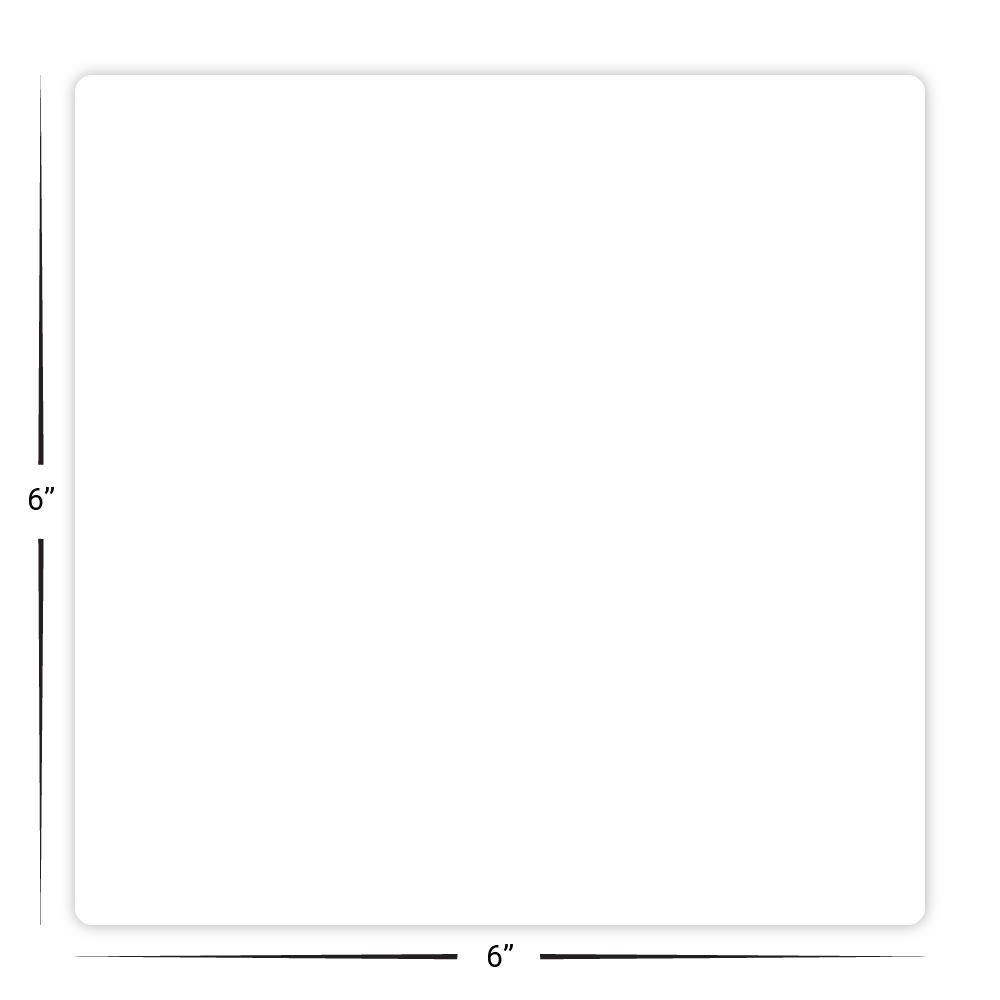 Custom Plastic 6" x 6" Rounded Square Signage